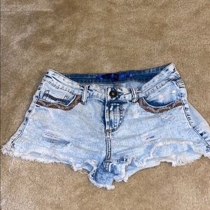 Super light-washed jean shorts